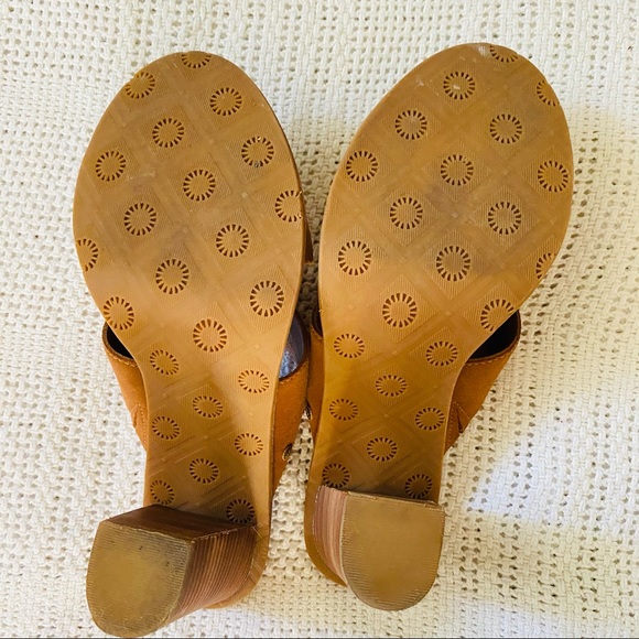 UGG tan suede women’s 8.5 stacked heel Celia mules - Picture 8 of 16